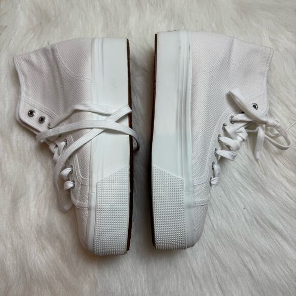 Superga 2705 HI TOP White S3111MW High Top Lace Up Canvas Sneakers - Picture 5 of 8